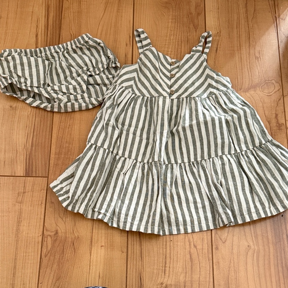 Striped Sleeveless Dress with Bloomers